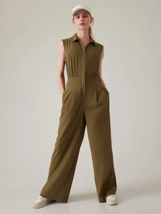 Athleta Dresses & Skirts - Athleta Brooklyn Heights Wide Leg Jumpsuit Women’s Sz 16